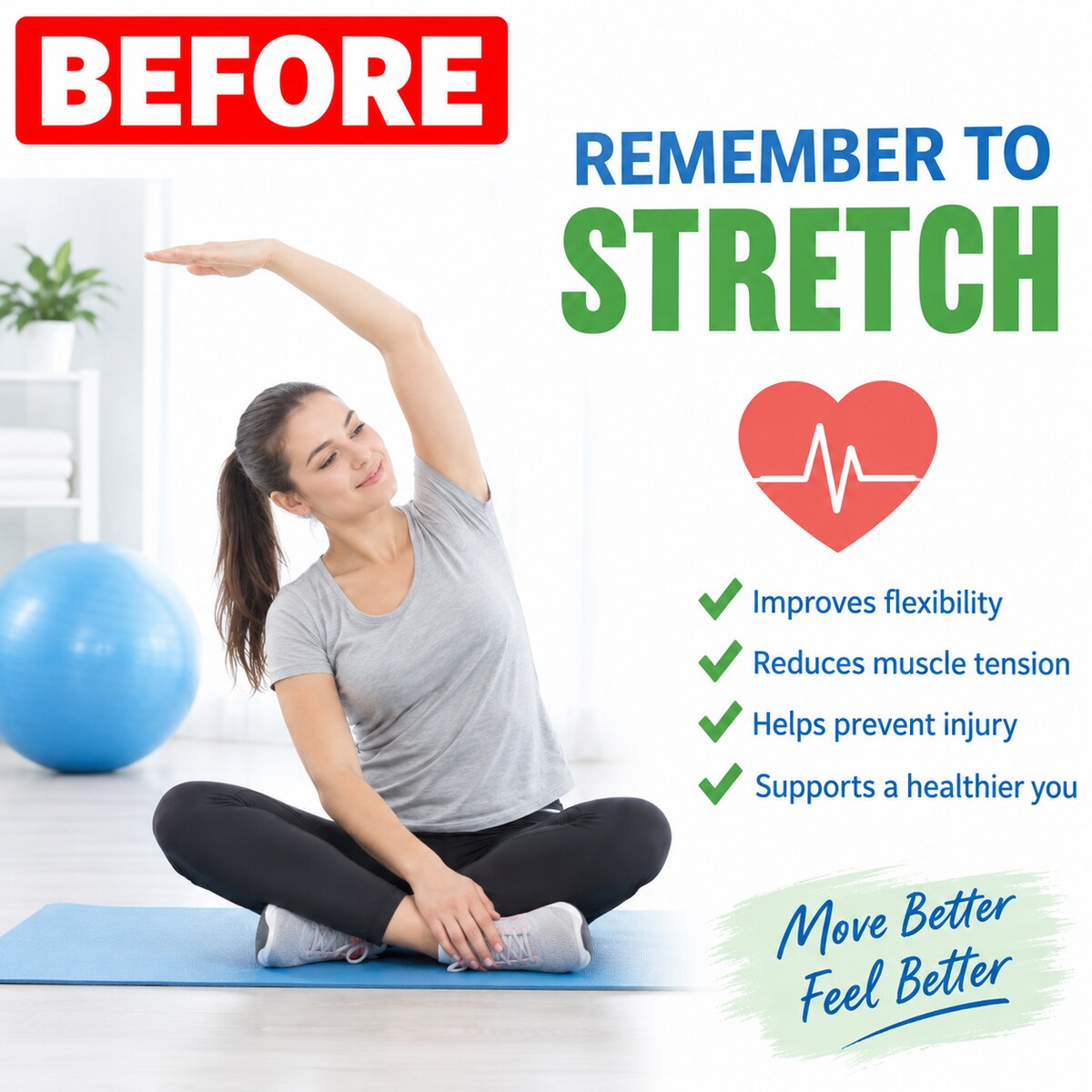Before example showing weak Health & Wellness social media content