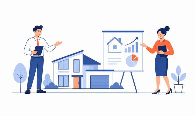 Illustration representing Property & Real Estate social media content