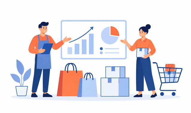 Illustration representing Retail & E-commerce social media content