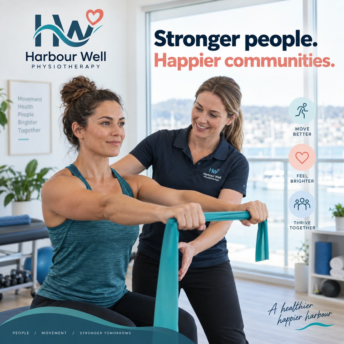 Health & Wellness social media content example: Stronger people. Happier communities.